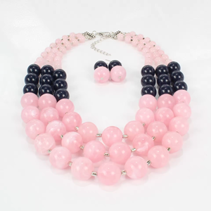 Mejor precio resina moda collar joyería ámbar collar en color mezclado medio barroco estilo cuentas para venta al por mayor - Product Image 2