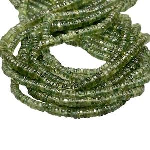 Green <b>Garnet</b> Genuine Gemstone Beads Tire Shaped Beads Strand Healing Gemstone Beads Necklace Loose Beads for Making Jewelry - Product Image 1