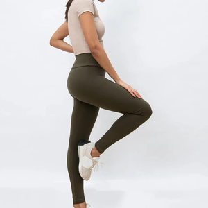 Leggings de Yoga Personalizados para Mujer, Cintura Alta, Color Sólido, para Gimnasio, Fitness, Entrenamiento, Cintura Elástica - Product Image 5