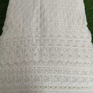 Tela Grewetie Georgette bordada de viscosa pura para niños y niñas, técnica tejida de punto Sherwani Kurta lisa, Memoria recubierta - Product Image 3