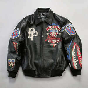 Chaqueta de Cuero de Motociclista para Hombre, Talla Grande Regular, Temporada de Invierno, Diseño Adecuado de Fábrica al por Mayor, Atuendo Moderno, Chaqueta de Cuero para Hombre - Product Image 1