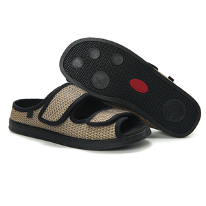 Printemps et été pantoufles nouveau large gonflé gros <span class=keywords><strong>pied</strong></span> os réglable caoutchouc mousse bas lâche plat chaussures diabétiques - Product Image 5