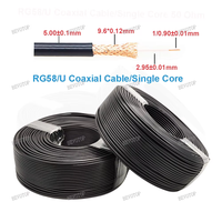 RG-58/U Single/Multi Core 2 Jenis RG58/U 50-3 Kabel Koaksial RF 50 Ohm Tembaga Telanjang Kualitas Tinggi Kehilangan Rendah 1M-1000M