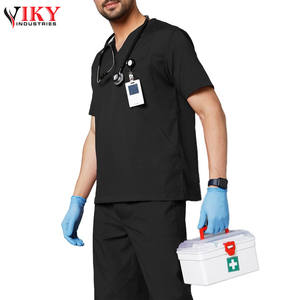 Uniformes de gommage médical à demi-manches de couleur noire, uniformes de médecin de qualité supérieure à prix de gros par VIKY INDUSTRIES - Product Image 5