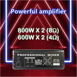 Controlador de DJ profesional exclusivo, consola mezcladora de 8 canales con amplificador de potencia de 600Wx2 para fiesta de escenario y estudio de grabación - Product Image 4