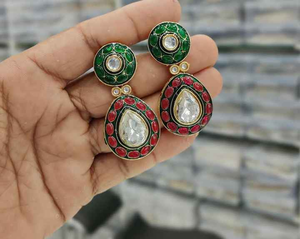 ต่างหูประดับเพชรสไตล์วินเทจหรูหราทำจากทองเหลืองและทองแดงสำหรับผู้หญิงสำหรับงานปาร์ตี้ในโอกาสพิเศษรวมถึงงานแต่งงาน - Product Image 1