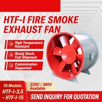Ventilateur axial d'extraction de fumée et de gaz incendie HTF-I, ventilateur de ventilation de conduit à pression moyenne, 220V 380V, acier au carbone