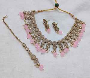 Conjuntos de Gargantilla polaca Mehndi con Maang Tikka para mujer, conjunto de Gargantilla Simple perfecto para ocasiones festivas, conjunto de collar de fiesta - Product Image 5