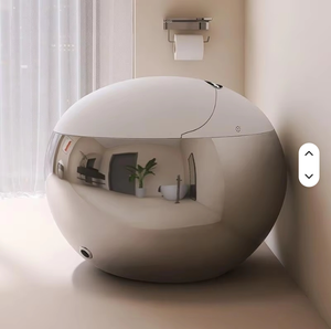 Intelligent Toilet Bowl High Quality Smart <b>Ceramic</b> Siphon Type S-trap Wall-Mounted Remote Luxury Modern Design Gold Plated <b>Egg</b> - Product Image 2