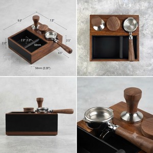 Eco-friendly Customizable Wooden <b>Coffee</b> <b>Tamper</b> <b>Set</b> with Scale Tray Stainless Steel Handle Modern Design <b>Coffee</b> Tools - Product Image 4