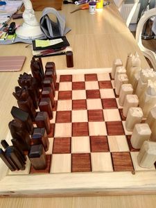 PRODUCTO JUEGO DE AJEDREZ DE MADERA PERSONALIZADO JUEGO DE AJEDREZ DE GRAN TAMAÑO Tablero plegable Piezas de ajedrez Juego de mesa - Product Image 4