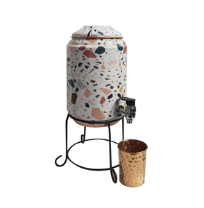 Olla de cobre de diseño impreso con soporte de metal y dispensador de agua de cobre de vidrio de fabricante indio a precios al por mayor - Product Image 6