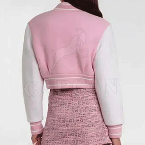 Top corto transpirable para mujer con logotipo impreso personalizado y decoración de letras bordadas Chaqueta lisa - Product Image 2