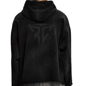 เสื้อมีฮู้ดสำหรับผู้ชายผ้าฝ้าย100% แบบมีลายสีทึบออกแบบได้ตามต้องการสำหรับฤดูหนาว - Product Image 5