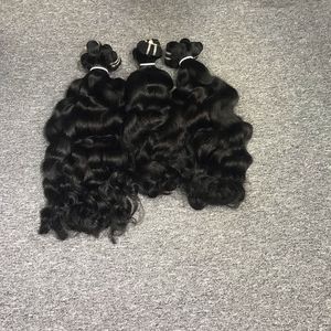 ช่อผมสีดำสำหรับผู้หญิง12นิ้วมัดผมบริสุทธิ์แบบลอนสำหรับลูกไม้ยืดหนึ่งผู้บริจาค - Product Image 1