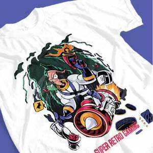 T-shirt de jeu vidéo Earthworm Jim, maillot personnalisé, 100% coton, style coupé-cousu compressé, motif, poids du tissu 220 g/m², 240 g/m², 180 g/m² - Product Image 5