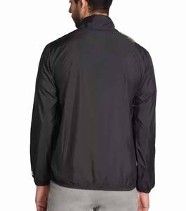 2025 chaqueta de lluvia de estilo de cremallera de moda para hombres personalizar Color negro sólido tela transpirable ropa al aire libre chaqueta de lluvia para hombres - Product Image 2