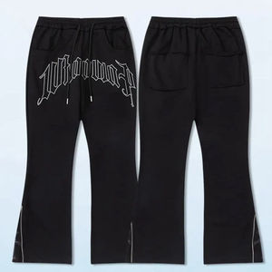 Pantalon de survêtement évasé personnalisé unisexe pantalon de survêtement en coton et nylon taille haute pantalon de survêtement pour hommes Streetwear 2024 - Product Image 5