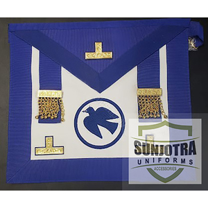 ผ้ากันเปื้อนหนังแท้ลาย lambskin สำหรับ Grand Lodge Grand Lodge undress มีสไตล์ปักลายต้นแบบ Masonic - Product Image 4