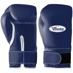 Professional Navy Blue <b>Leather</b> Boxing <b>Gloves</b> Velcro Wrist Training Sparring <b>Gloves</b> for Men and <b>Women</b> - Product Image 1