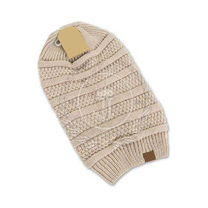 Wholesale Custom Logo Trendy Image High Quality Common Unisex Adults Adjustable <b>Warm</b> Winter Plain Dyed Knitted Beanies <b>Hats</b> - Product Image 1