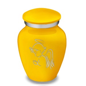 Aluminium <b>Keepsake</b> Embrace White Angle Cremation Urns Classic Shape Metal <b>Keepsake</b> Hunan <b>Ashes</b> - Product Image 1