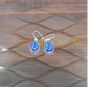 Pendientes de Piedra Preciosa de Lapislázuli Azul, Pendientes de Plata de Ley 925, Pendientes Colgantes, Joyería de Lapislázuli, Regalo para Mujer - Product Image 4