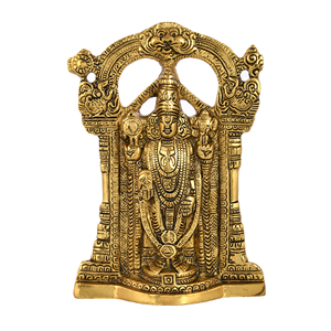 <b>Smart</b> Fashion Deal Metal Golden Finish Tirupati Balaji Statue Idol From Rajasthan for Gifting and <b>Home</b> Decoration - Product Image 1