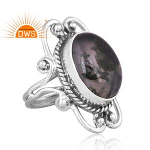 Best Selling Oxidized Sterling Silver Natural <b>Green</b> Moss Agate Gemstone Statement Ring <b>Jewelry</b> For Women Gift For Her - Product Image 3