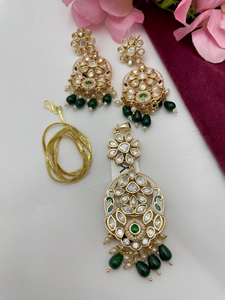 Conjunto de colgante de Polki tradicional de calidad superior con pendientes a juego para mujeres y niñas Ideal para ropa informal y formal - Product Image 3