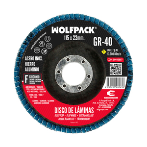 Disco Abrasivo a Lamelle in Acciaio Inox al Zirconio - Plus 115x22 mm. Grana 40 - Product Image 1