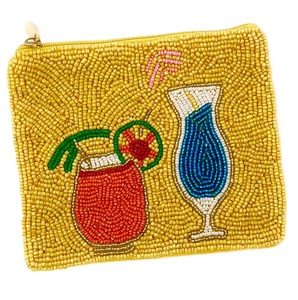 Porte-monnaie élégant en perles de rocaille brodées à la main, fait à la main, en perles de rocaille brodées - Product Image 2