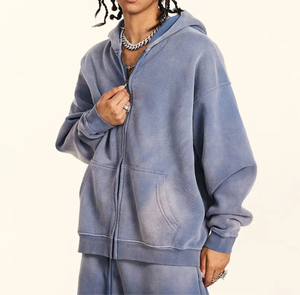 เสื้อมีฮู้ดผ้าฟลีซพิมพ์ลายออกแบบได้ตามต้องการสำหรับผู้ชายมีฮู้ดลำลองสไตล์วินเทจระบายอากาศได้ดีดีไซน์ไร้รอยต่อสำหรับฤดูหนาวขนาดพิเศษ - Product Image 4