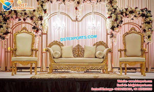 Ensemble de canapés modernes pour mariage musulman, thème blanc, mobilier de mariage design, ensemble de canapés et fauteuils modernes pour mariage, bois traité - Product Image 3