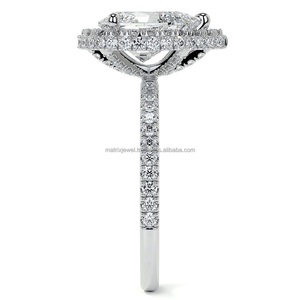 Elegant Pear Cut Diamond Ring With Round Cut Moissanite Engagement Unique Artistic Diamond Ring <b>Bridal</b> <b>Set</b> Promise Ring <b>Jewelry</b> - Product Image 5