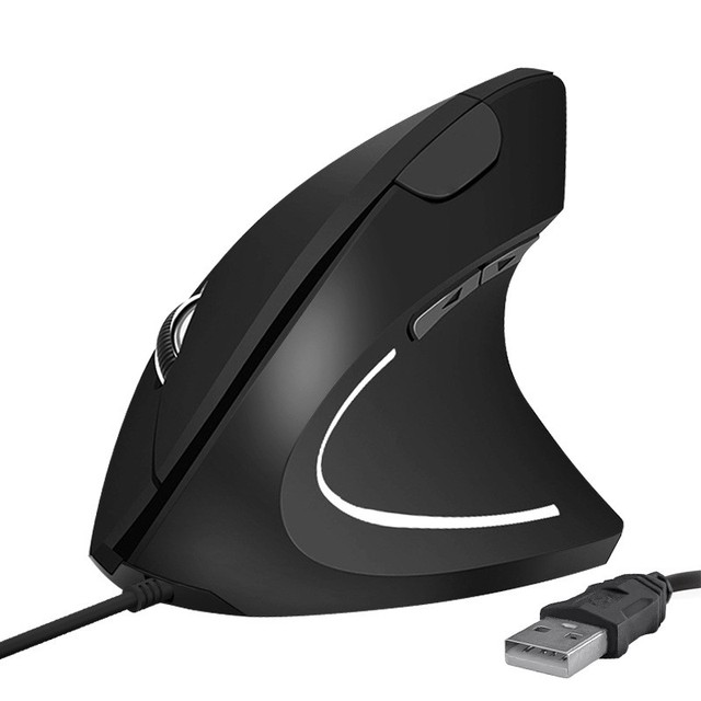 Ergonomic Wired Vertical Mouse Right Hand Design USB Wired Optical Mouse Anti-Strain Wrist Healthy Mouse for Desktop Laptop