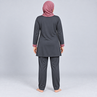 Ensemble de burkinis islamiques 3 pièces pour femmes musulmanes, grande taille, séchage rapide, respirant, uni, ensemble burkini 3 pièces très modeste