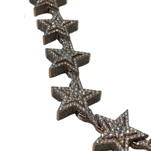 Forma redonda blanca Moissanite Diseño de Estrella de plata esterlina Cadena de eslabones cubanos Hermoso colgante personalizado Regalo para ella - Product Image 3