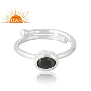 แหวนอัญมณีออบซิเดียนสีทองธรรมชาติสีเงินสเตอร์ลิง925เหมาะสำหรับเป็นของขวัญสำหรับผู้หญิง - Product Image 3