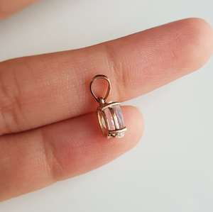 High Quality Natural Oval Cut <b>Opal</b> 14k Solid Rose Gold Luxury Minimal Charms June Birthstone Handmade Gift Her 1.3 Cts - Product Image 6