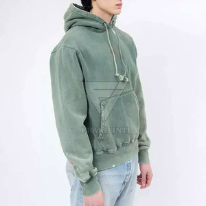 Vente en gros bas quantité minimale de commande meilleur style de sweats à capuche délavés à l'acide pour hommes basiques en coton mélangé sweats à capuche délavés à l'acide pour hommes - Product Image 4