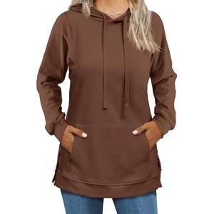 2025 nouveau sweat à capuche pour femme à la mode pull sur femmes sweat à capuche Logo personnalisé grande taille haute qualité femmes basiques sweats à capuche - Product Image 1