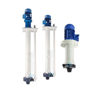 Pompe centrifughe verticali realizzate con materiali termoplastici con lunghezza della colonna di 2000mm per liquidi altamente corrosivi contenenti solidi - Product Image 2