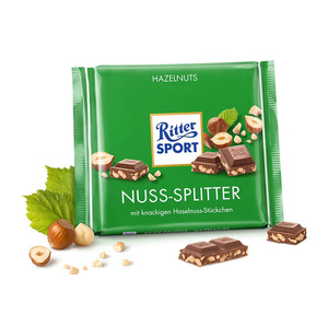 Barras de chocolate de menta dulce RITTER SPORT de gran calidad, paquete de 12 sólidos a granel con galletas de caramelo y coberturas de nueces - Product Image 1