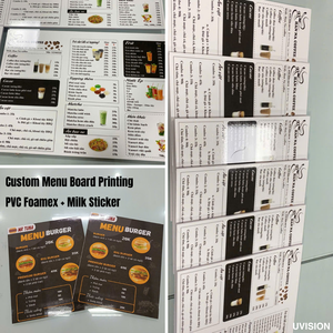 Panneau de menu en mousse PVC imprimé numérique personnalisé, panneau de menu rigide pour restaurant - Product Image 2
