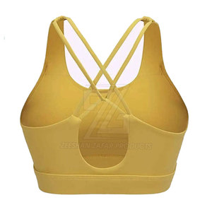 Soutien-gorge de sport pour femme, sans coutures, respirant, simple, à maintien élevé et très élastique, avec coussinets amovibles, logo frontal, coupe confortable, pour le yoga et l'athlétisme quotidien - Product Image 6