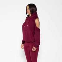 Sudadera con capucha para mujer y adolescente, con espalda abierta y hombros descubiertos, de forro polar transpirable, extragrande, diseño asimétrico personalizado, larga