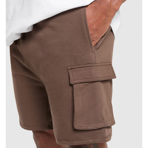 Top Sale <b>Men's</b> Polyester/Cotton Custom <b>Fleece</b> Box Casual Cargo Shorts OEM Service with Custom Logo - Product Image 4