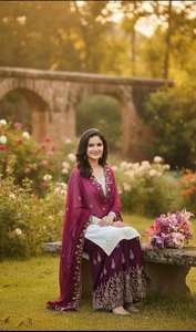 Lancement d'un nouveau look de fête traditionnel de créateur, ensemble salwar kameez et dupatta à séchage rapide - Product Image 4