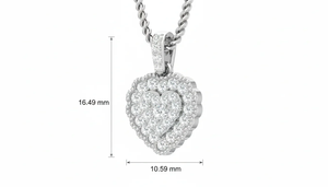 จี้เพชรทรงหัวใจแบบวงแหวนคู่ ดีไซน์ทันสมัย ทองคำ 14K ประดับเพชรแท้ เครื่องประดับหรูหรา โรแมนติก สำหรับผู้หญิง - Product Image 2